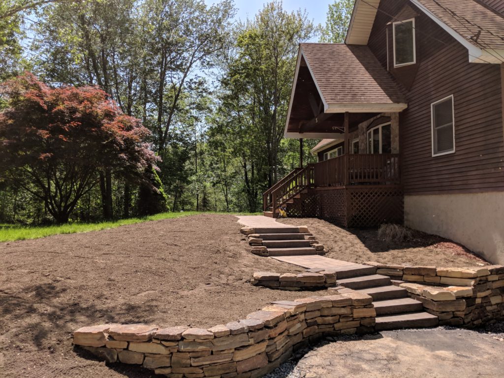 Sparta NJ Front walkway, landscape, hardscape.