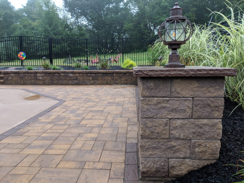 Paver pool patio, Landscape lighting , hardscapes